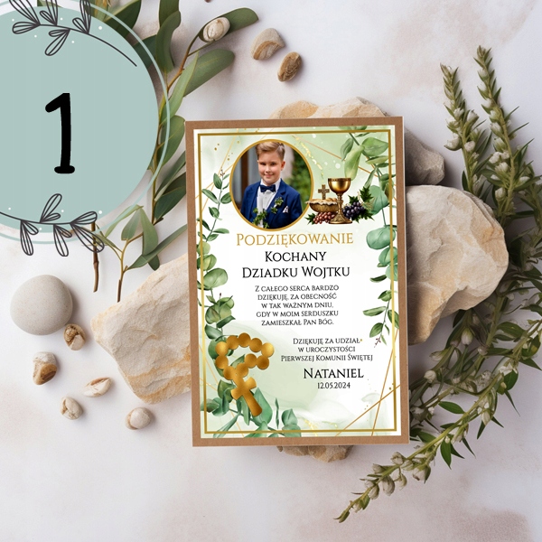 3D FOTO podziękowanie dla chrzestnych, babci itd. z okazji I Komunii PKA5 EAN (GTIN) 3658394704744