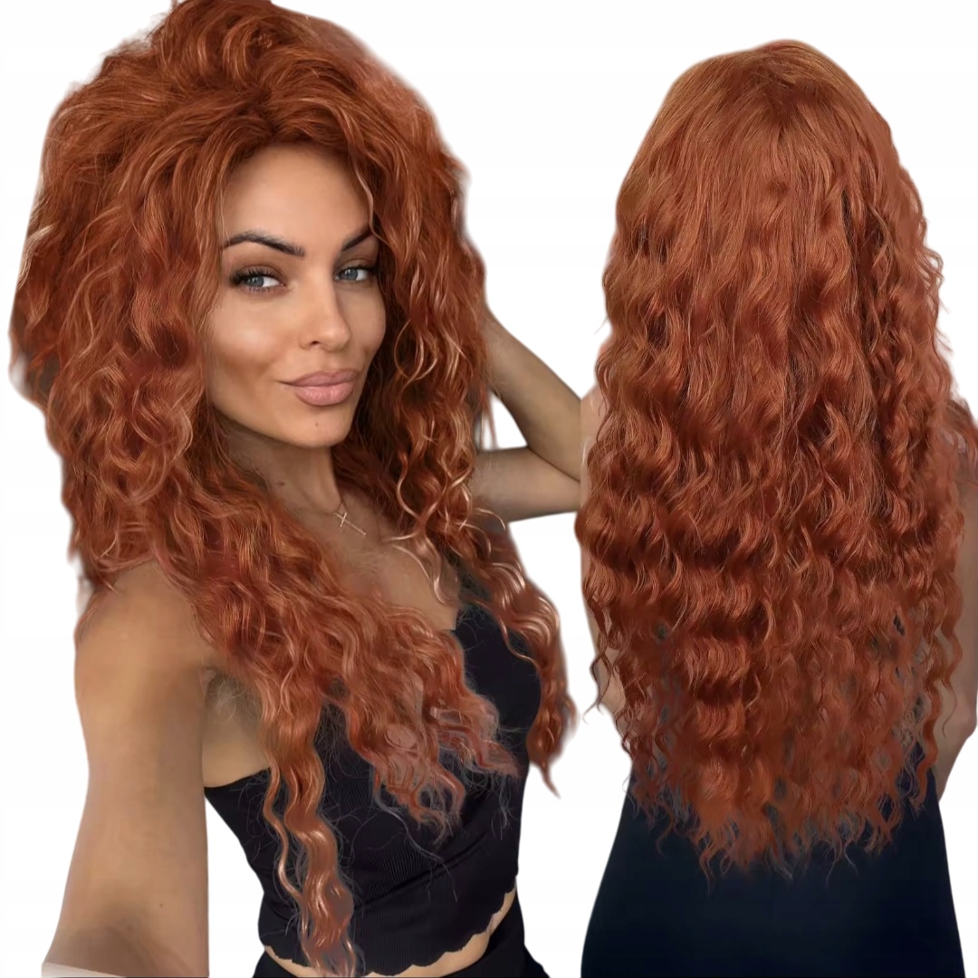 Peruka ruda afro loki kręcone włosy jak naturalne peruki damskie