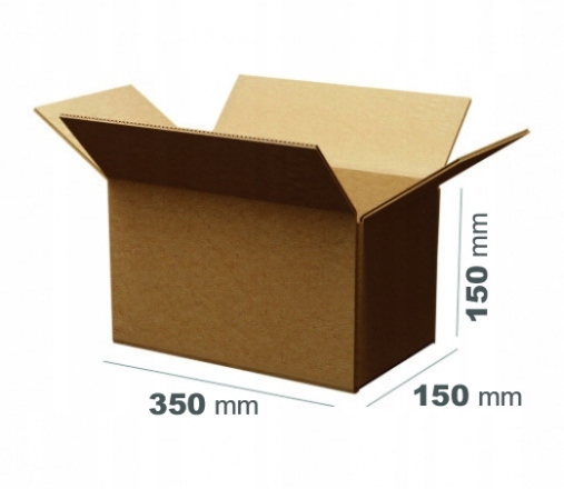 100x Karton klapowy Pudło 350x150x150 mm szare 340 g/m2 Fala B Gabaryt B