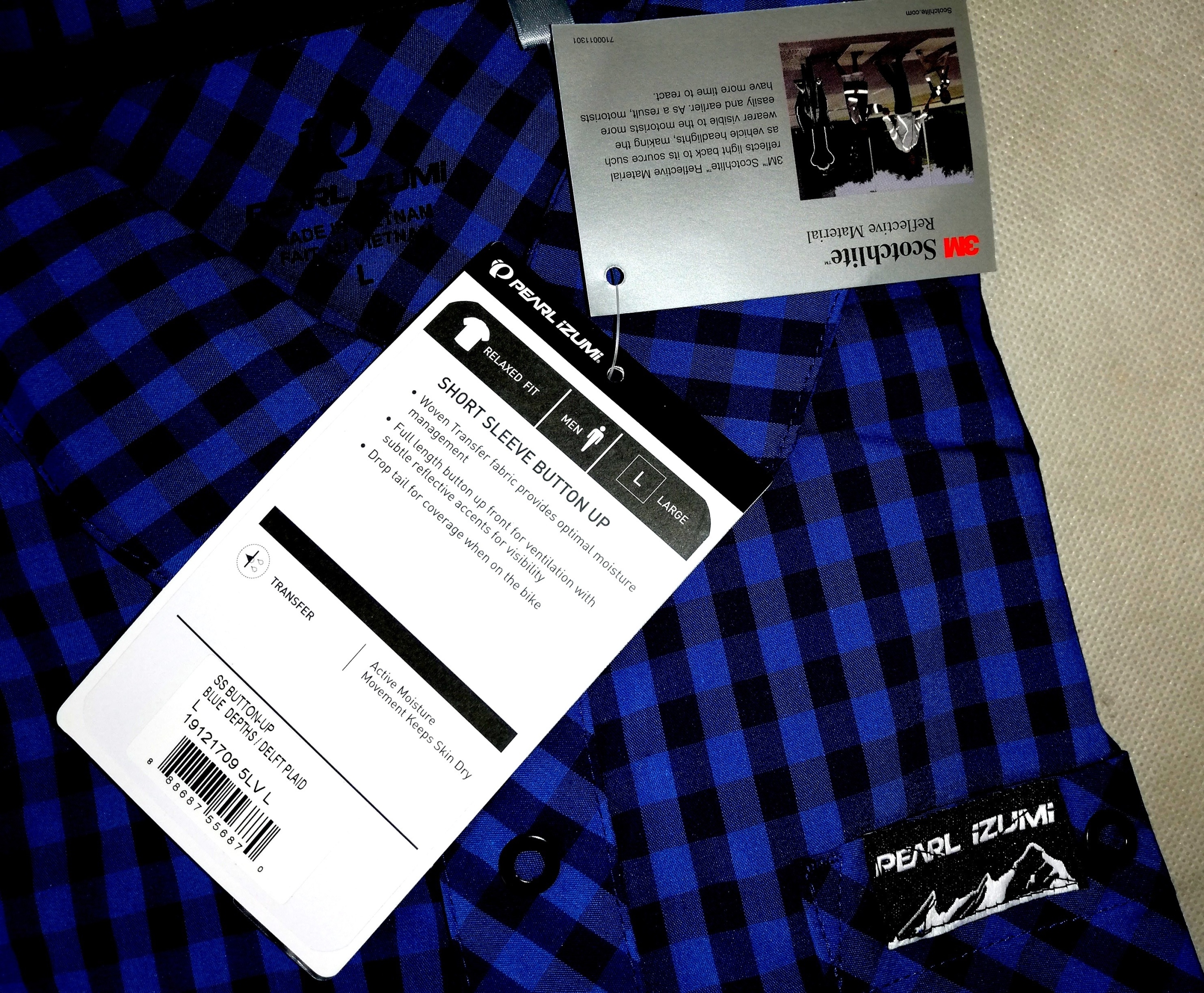 NOWA Oryginalna Koszula Pearl Izumi Button-Up r. L Wzór dominujący kratka