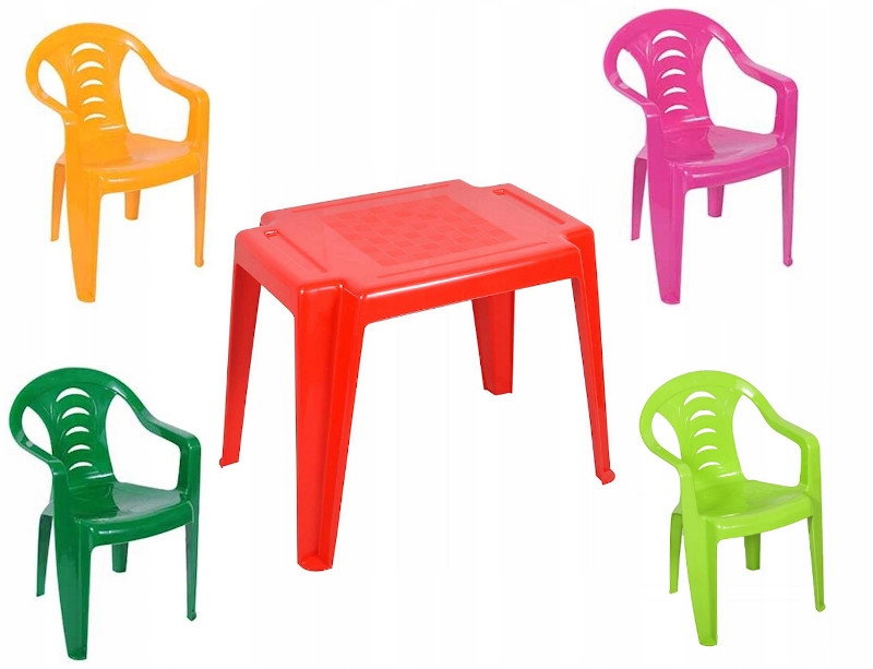 ZESTAW STÓŁ STOLIK + 4 KRZESEŁKA RÓŻNE KOLORY Płeć chłopcy