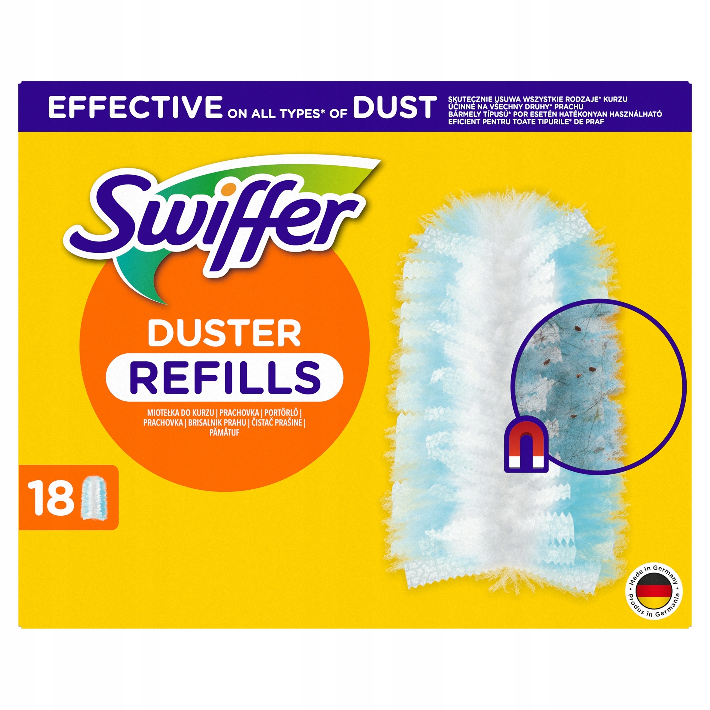 Levně Swiffer Metly na prach přitahující a zadržující prach, náplně 18 ks