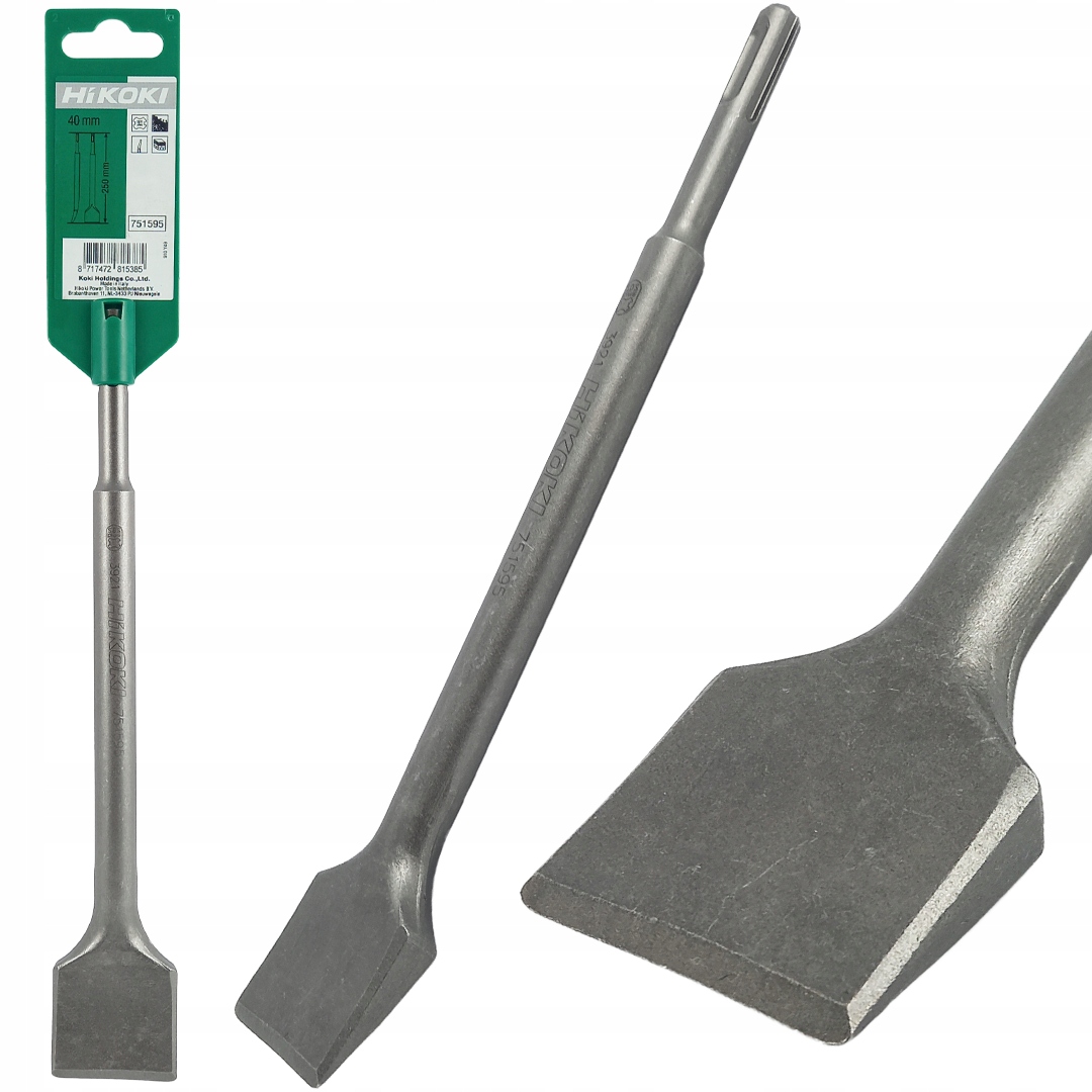 

Dłuto płaskie szerokie Sds+ 40x250mm kątowe Hikoki