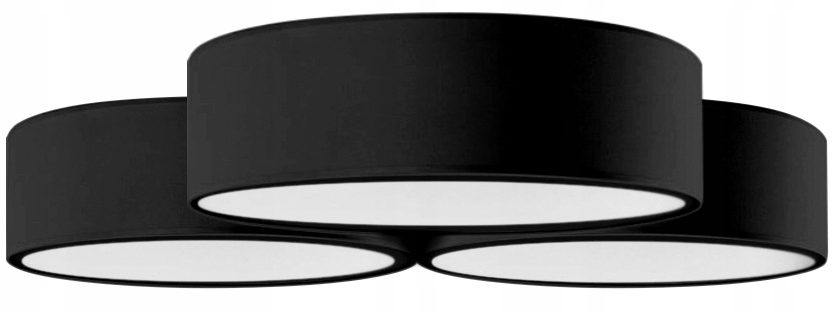 Lampa Sufitowa Plafon Potrójny Żyrandol Czarny E27