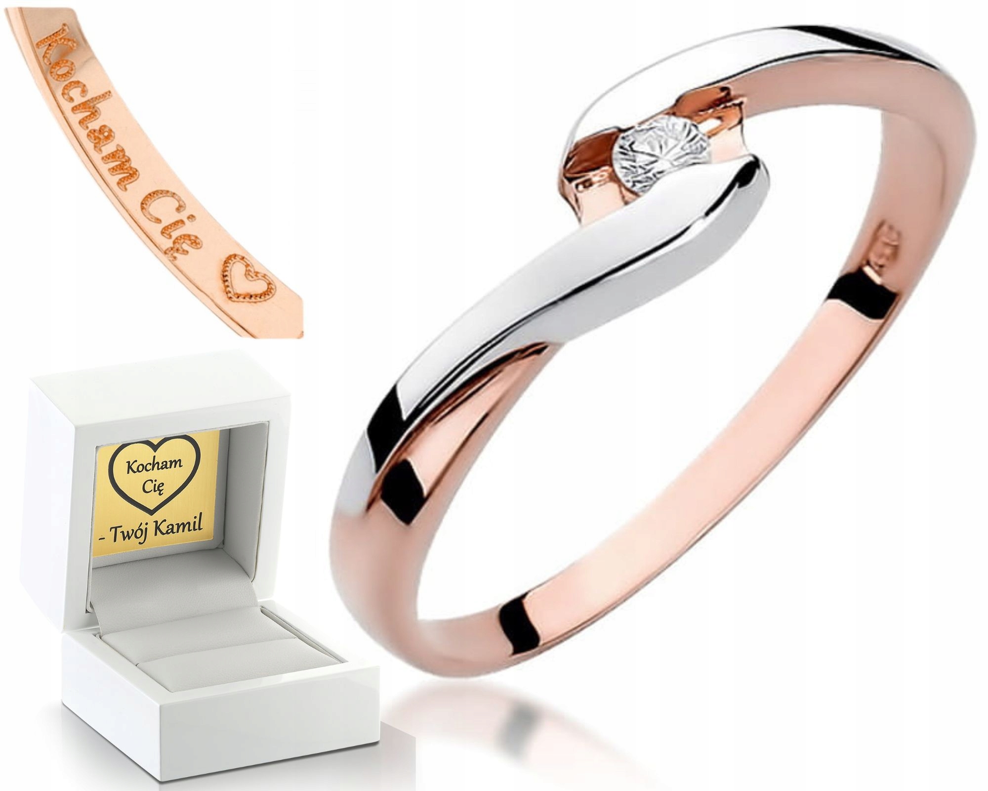 Prstýnek Briliant Růžové Zlato Gravírování Bonus 585