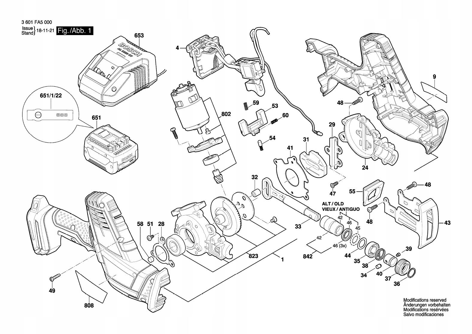 Bosch dźwignia zamykająca do piły szablastej GSA 18 V-LI C 3601FA5000 Kod producenta 1619P11991