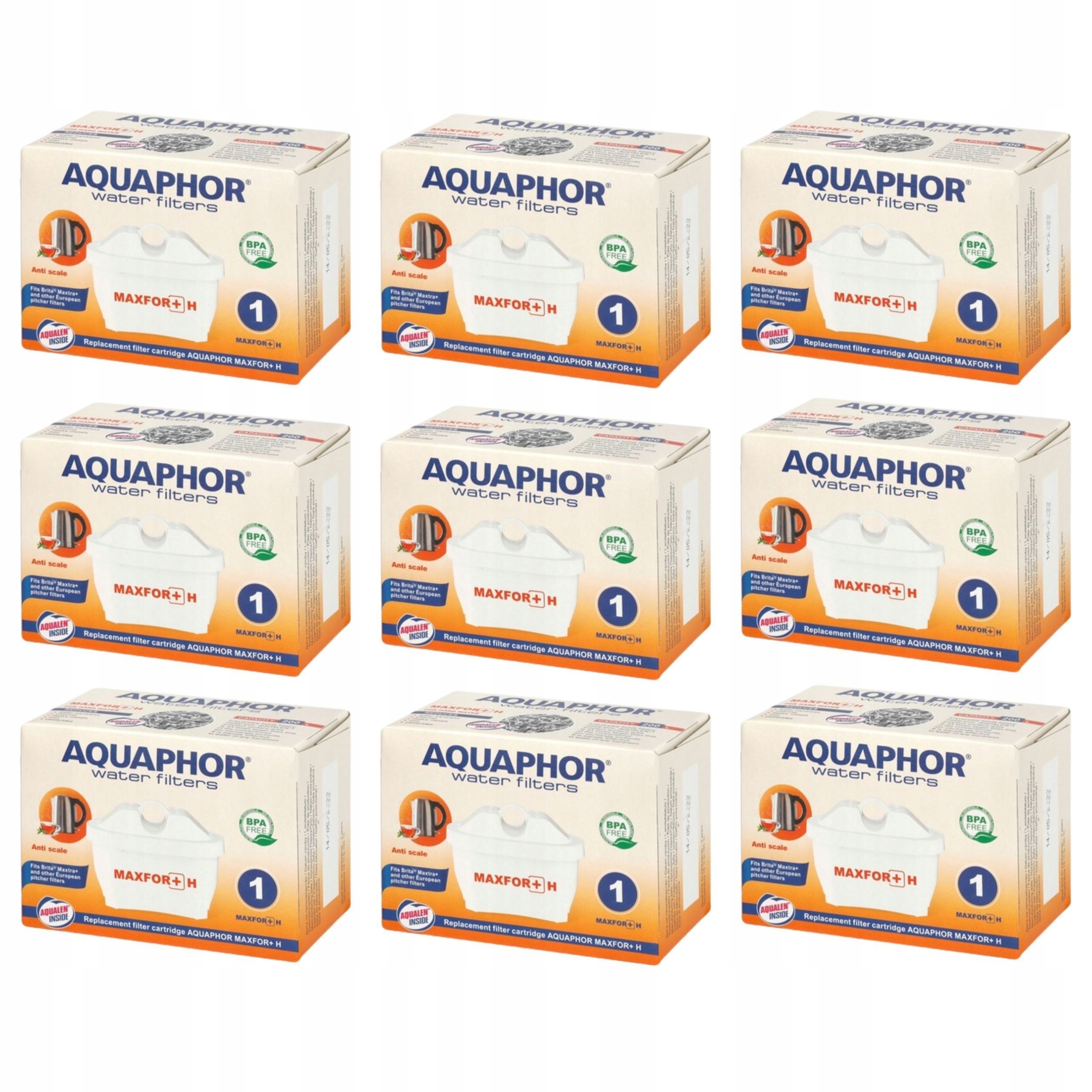 Wkład filtrujący do dzbanka Aquaphor Maxfor+ H do twardej wody 9 szt.