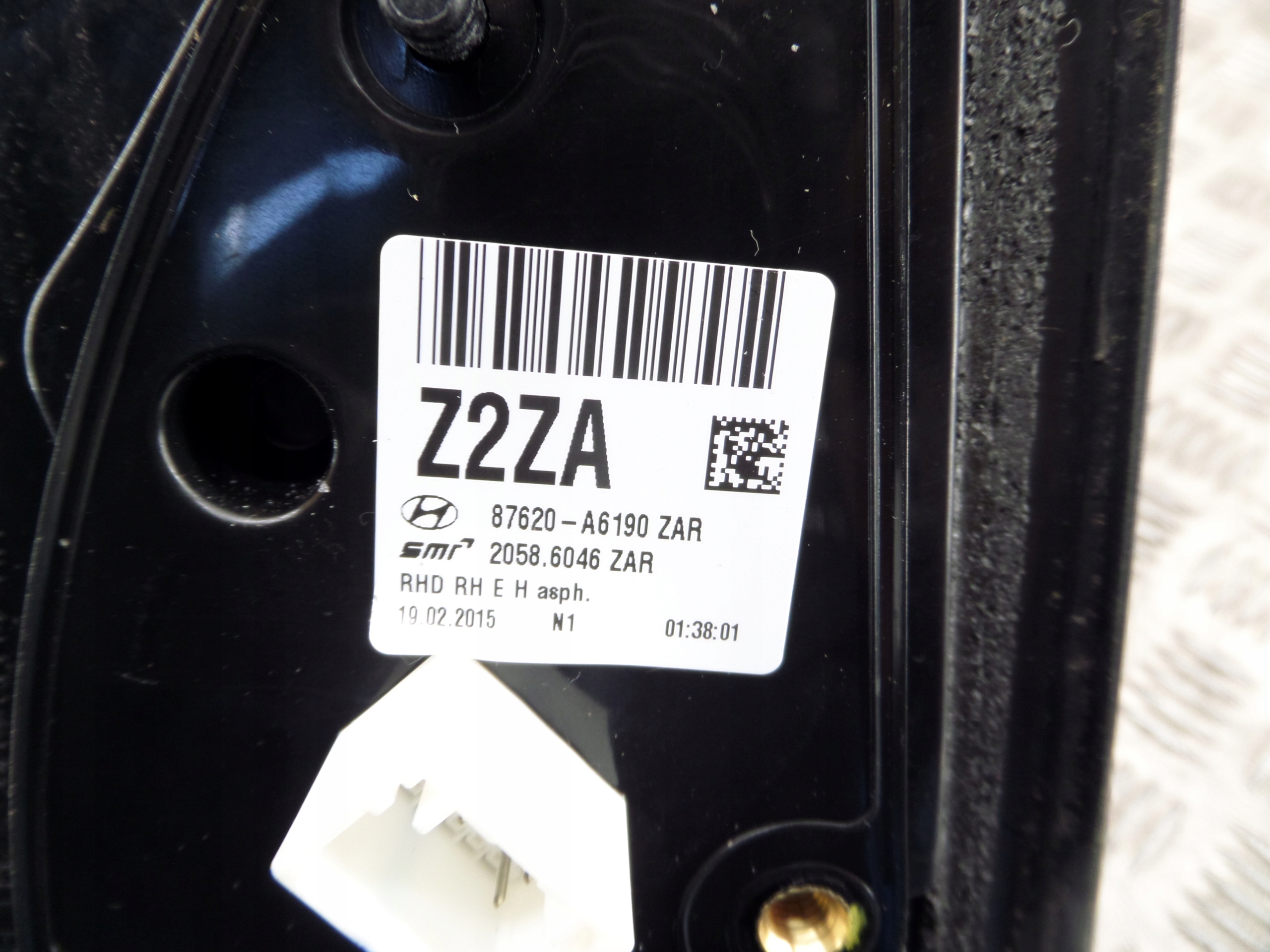 mirror right front front 5 PIN HYUNDAI I30 II 2 87620-A6190 colour ZAR