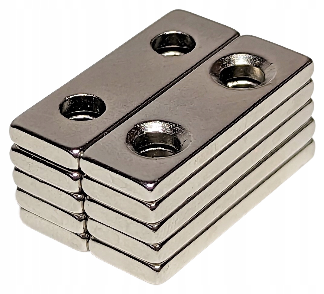 

10x Magnes Neodymowy Z Otworem Pod Wkręt 30x10x3mm