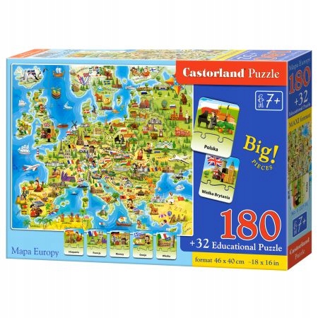

Puzzle 180 el. Mapa Europy Castorland
