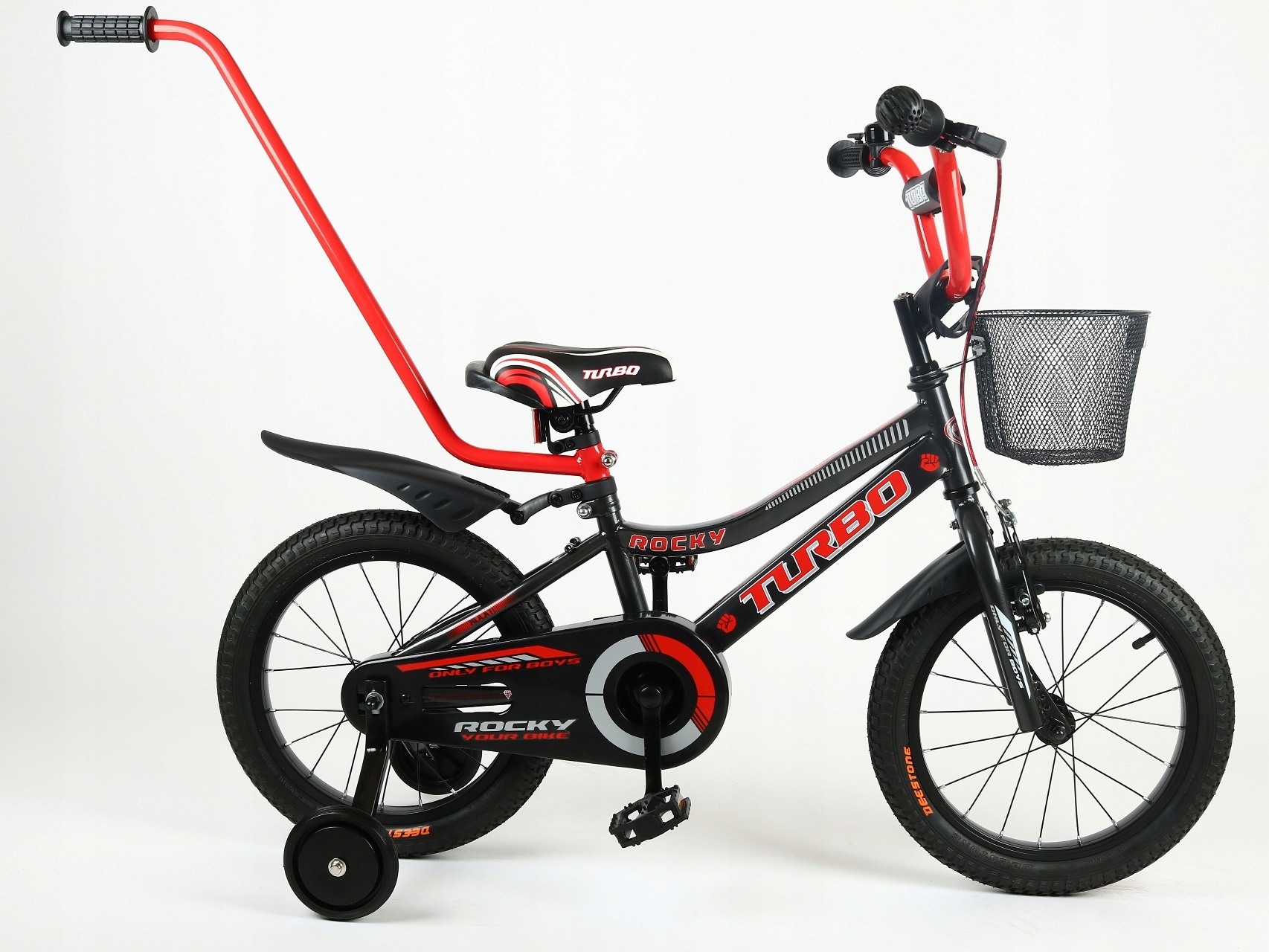 Polski Rowerek dla dzieci Rocky 16" kolor grafitowo-czerwony