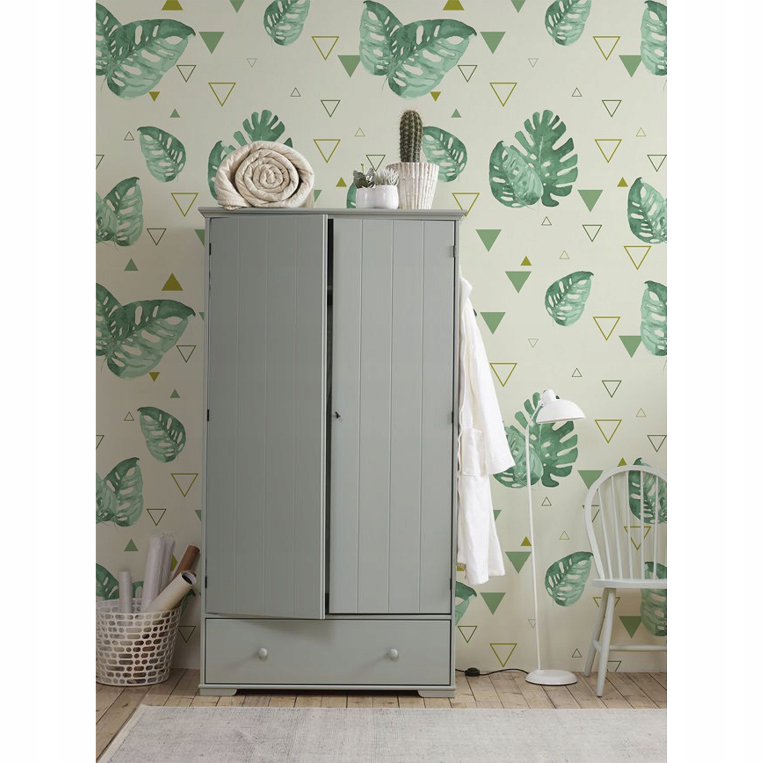 

Fototapeta Zielone liście z trójkątami 312x219 cm