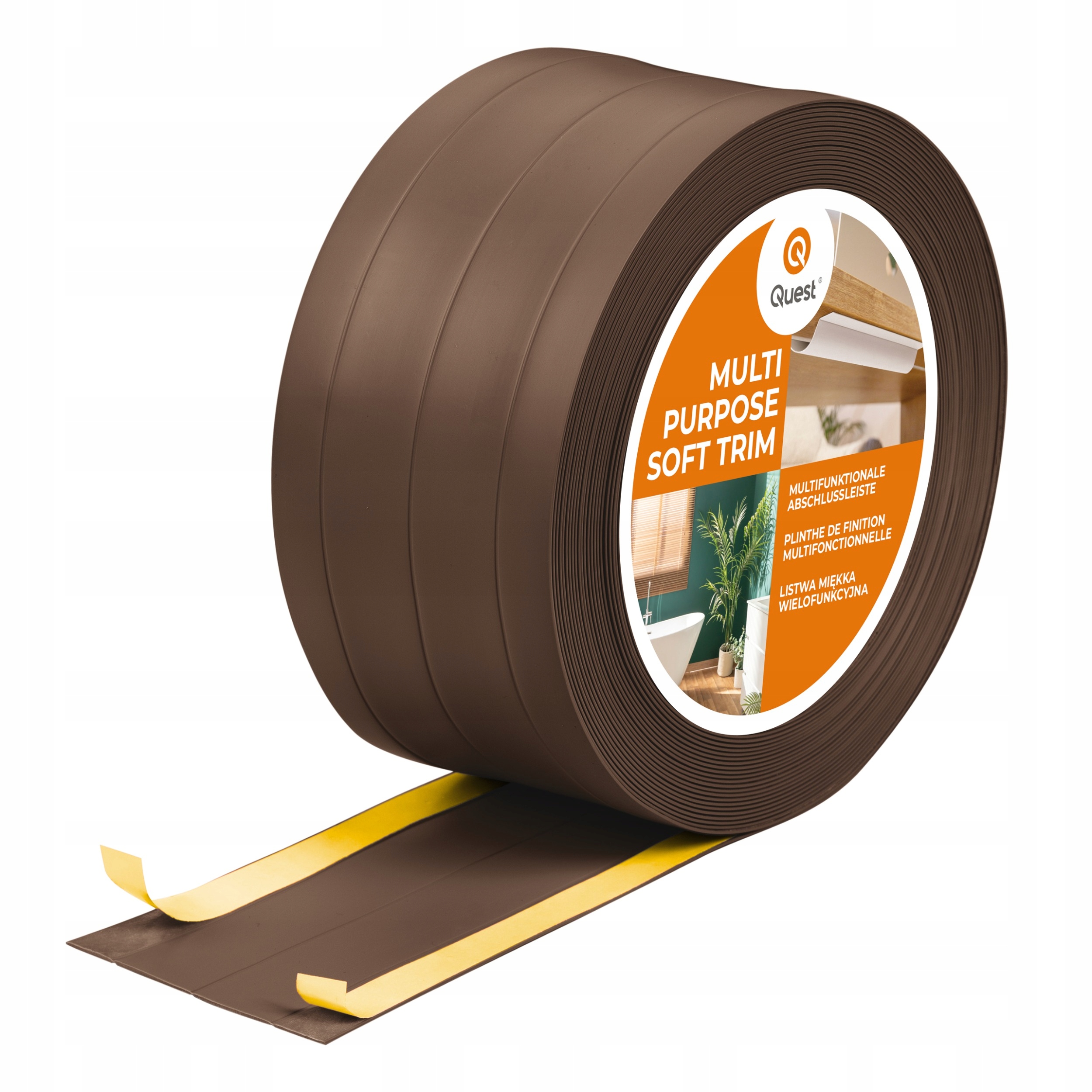 Víceúčelová lišta z Pvc 4v1 samolepicí, bronz 10 m, 120 mm, W3