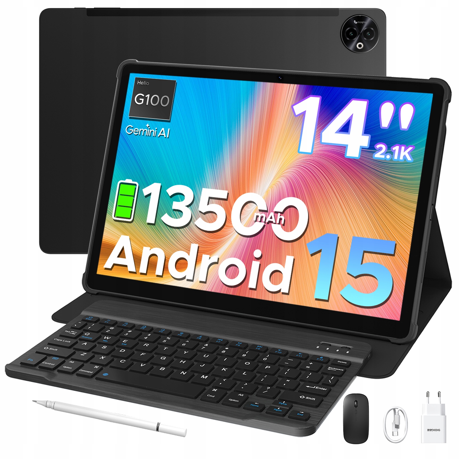 Tablet Doogee Tab E3 Max 14" s klávesnicí 13500 mAh 32 Gb 256 Gb Android 15 4 G