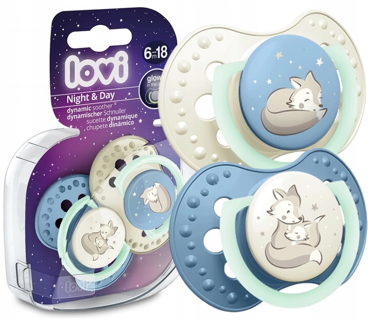 LOVI SMOCZEK DYNAMICZNY USPOKAJAJĄCY 6-18 m ŚWIECI W CIEMNOŚCI 2szt