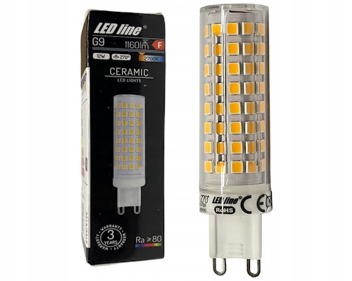 

Żarówka G9 Led 12W Ceramika Ciepła 2700K 1160lm