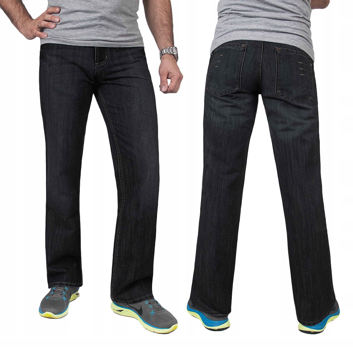 

Czarne Spodnie Jeansy Męskie Rader 852/205 r 96 cm