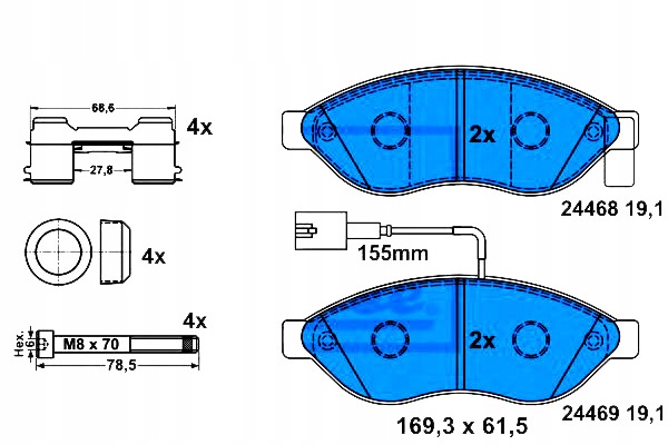 Ate Brzdové Destičky Fiat Přední Ducato 06- Nabíjení 160