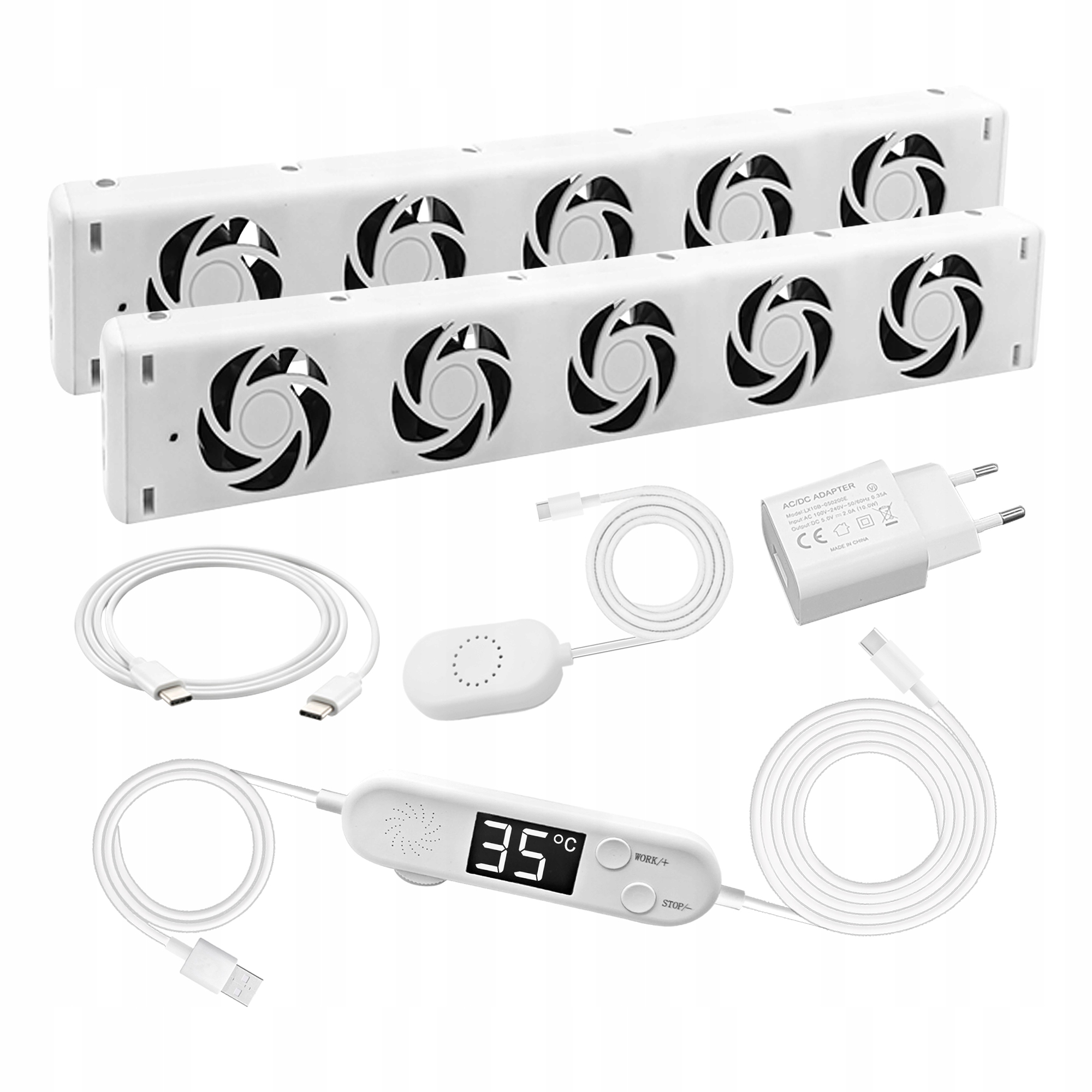 Ventilátor na topení Termoventilátor topení sada 2 kusů DUO5