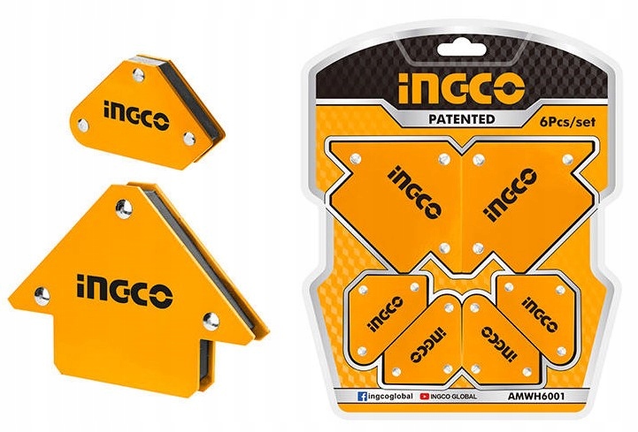 

Ingco Zestaw uchwytów spawalniczych magnetyczne x6