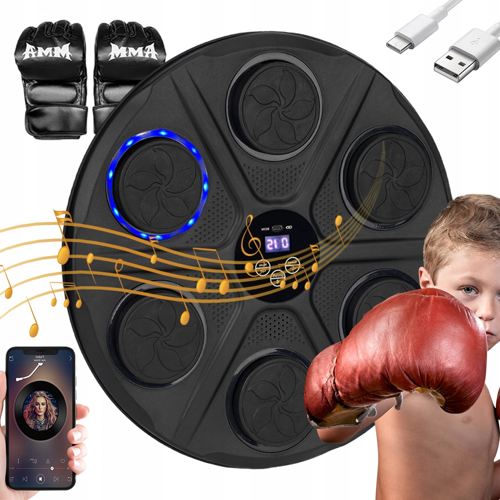 Inteligentna Maszyna Do Boksowania Montowana Ścianie Bluetooth 12 Trybów