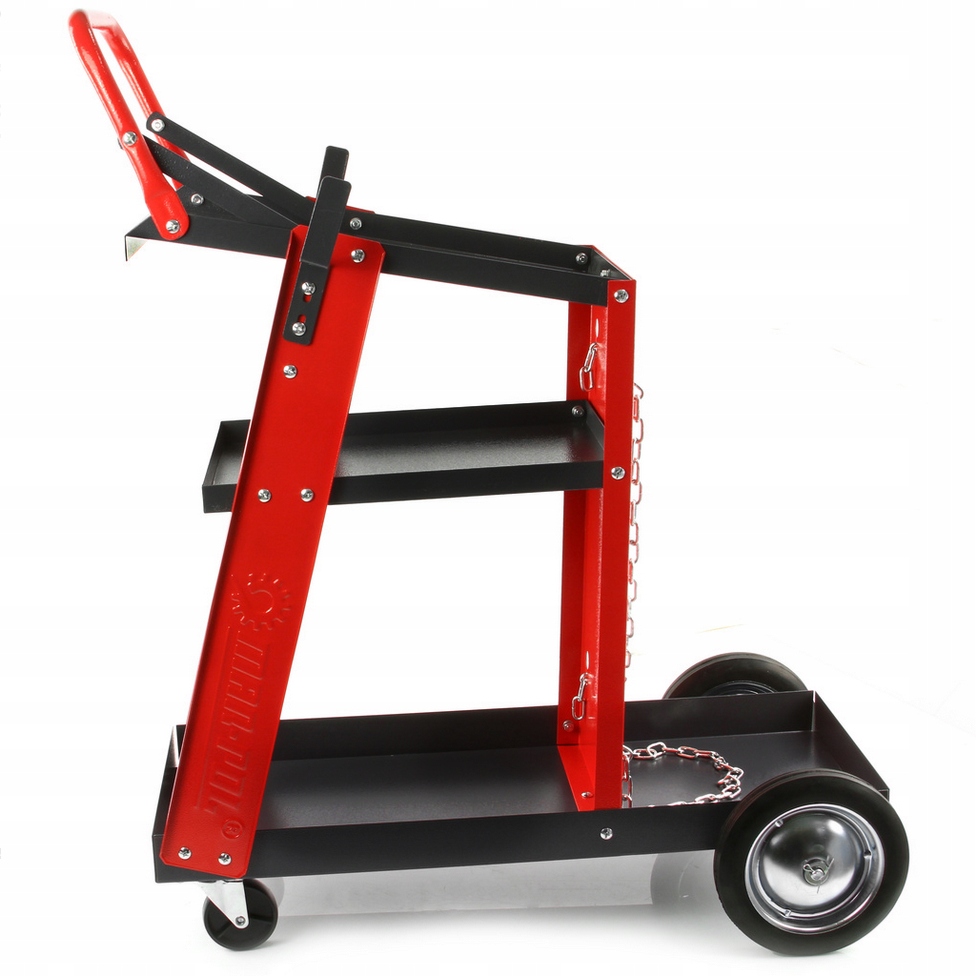 WÓZEK SPAWALNICZY DO SPAWAREK Z PÓŁKĄ MIEJSCEM NA BUTLĘ 3 PÓŁKI Maksymalne obciążenie 60 kg