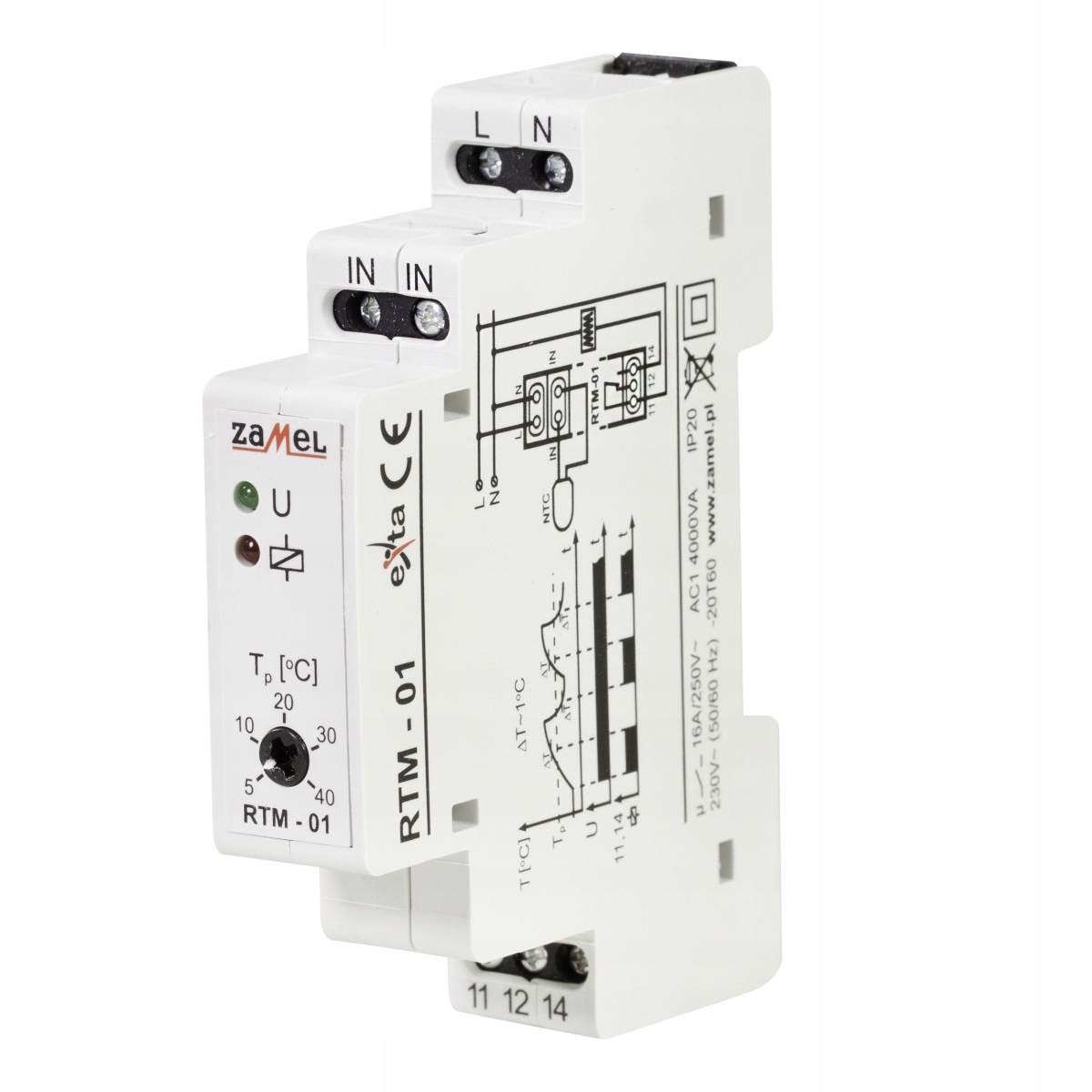 

Regulator temperatury RTM-01 modułowy 16A Zamel