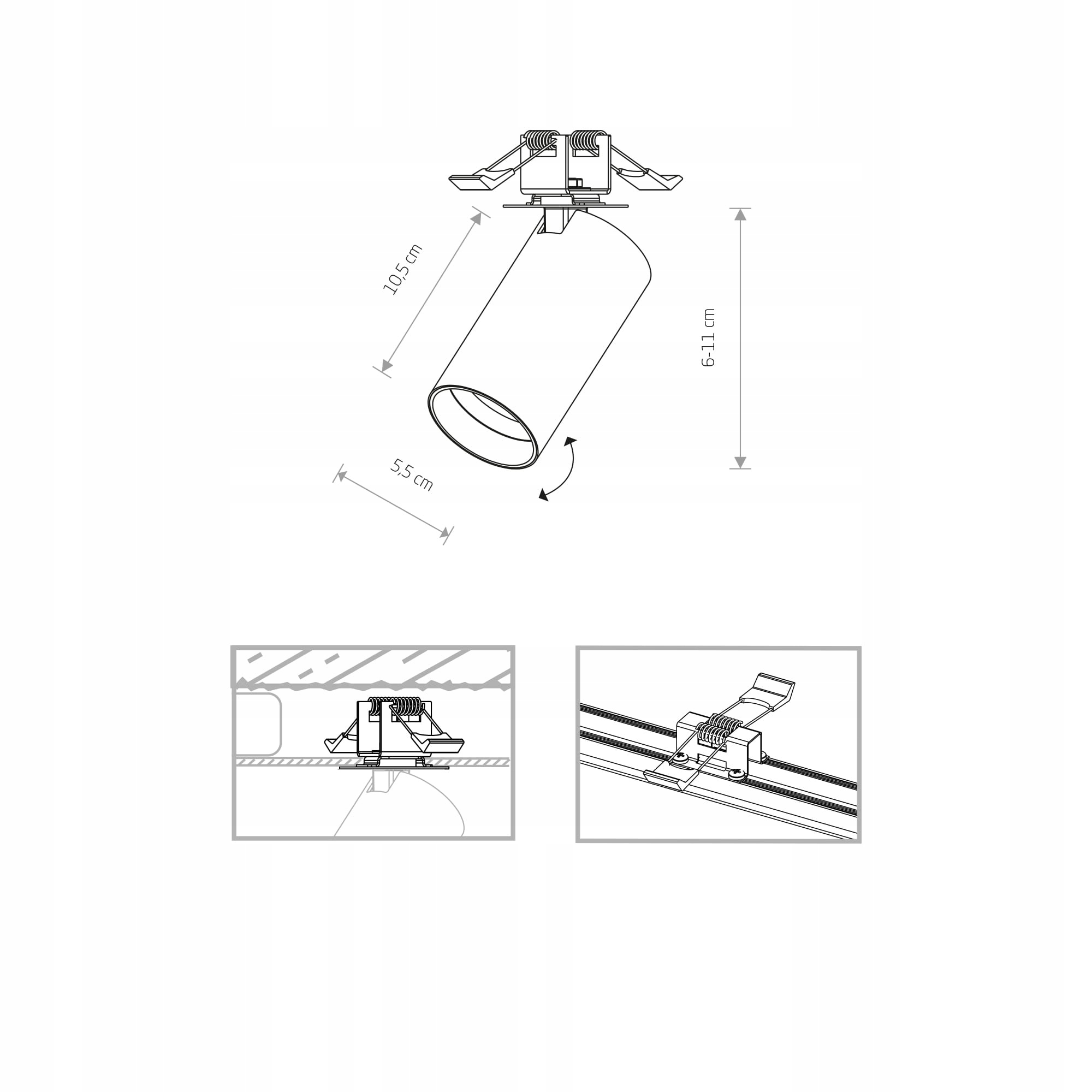 Oprawa wpuszczana MONO SURFACE I czarn Nowodvorski Zasilanie sieciowe