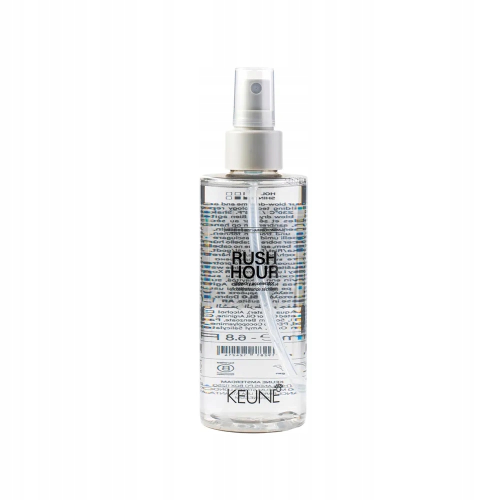 Keune Rush Hour Hair Spray zkracuje vysoušení vlasů, tepelná ochrana, 200 Ml
