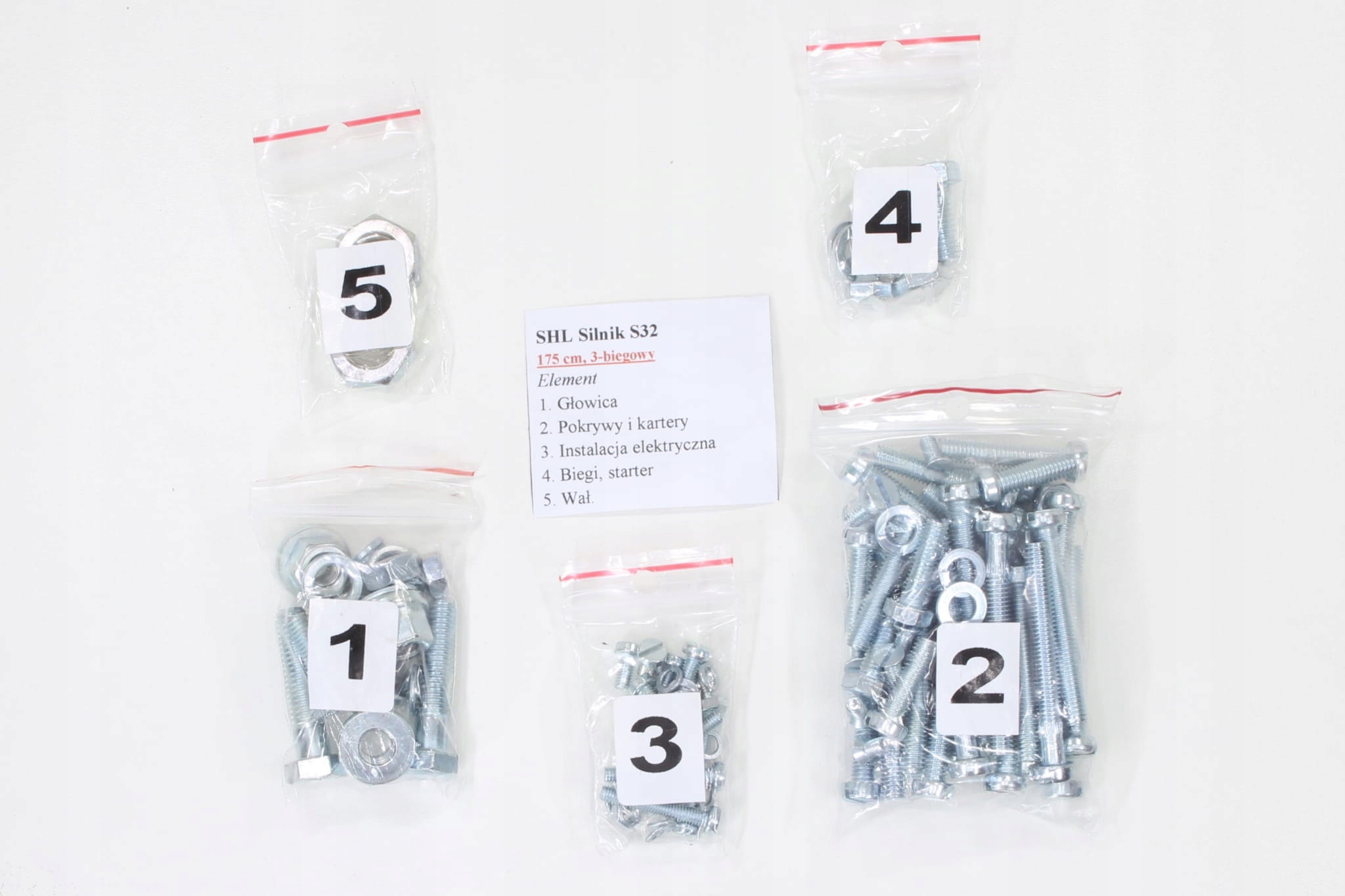 ŚRUBY SHL 175 M11 S32 NA CAŁY MOTOR STAL OCYNK TI