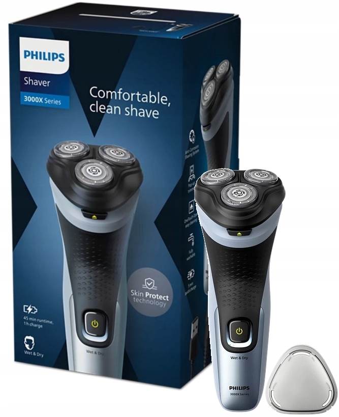 Golarka akumulatorowa trymer na mokro sucho 45 min pracy potrójne głowice