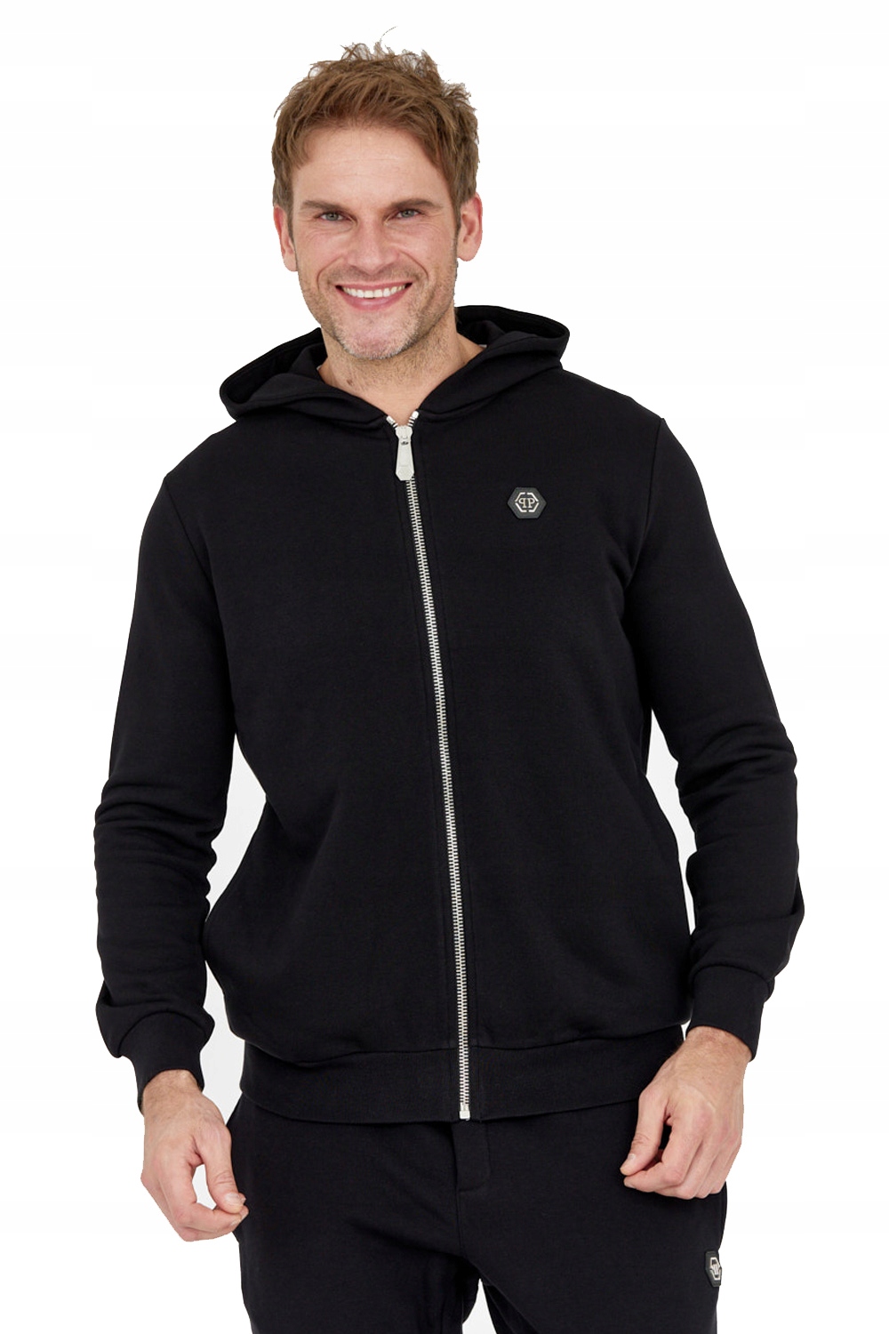 Philipp Plein Rozepínací mikina s kapucí Hexagon XL