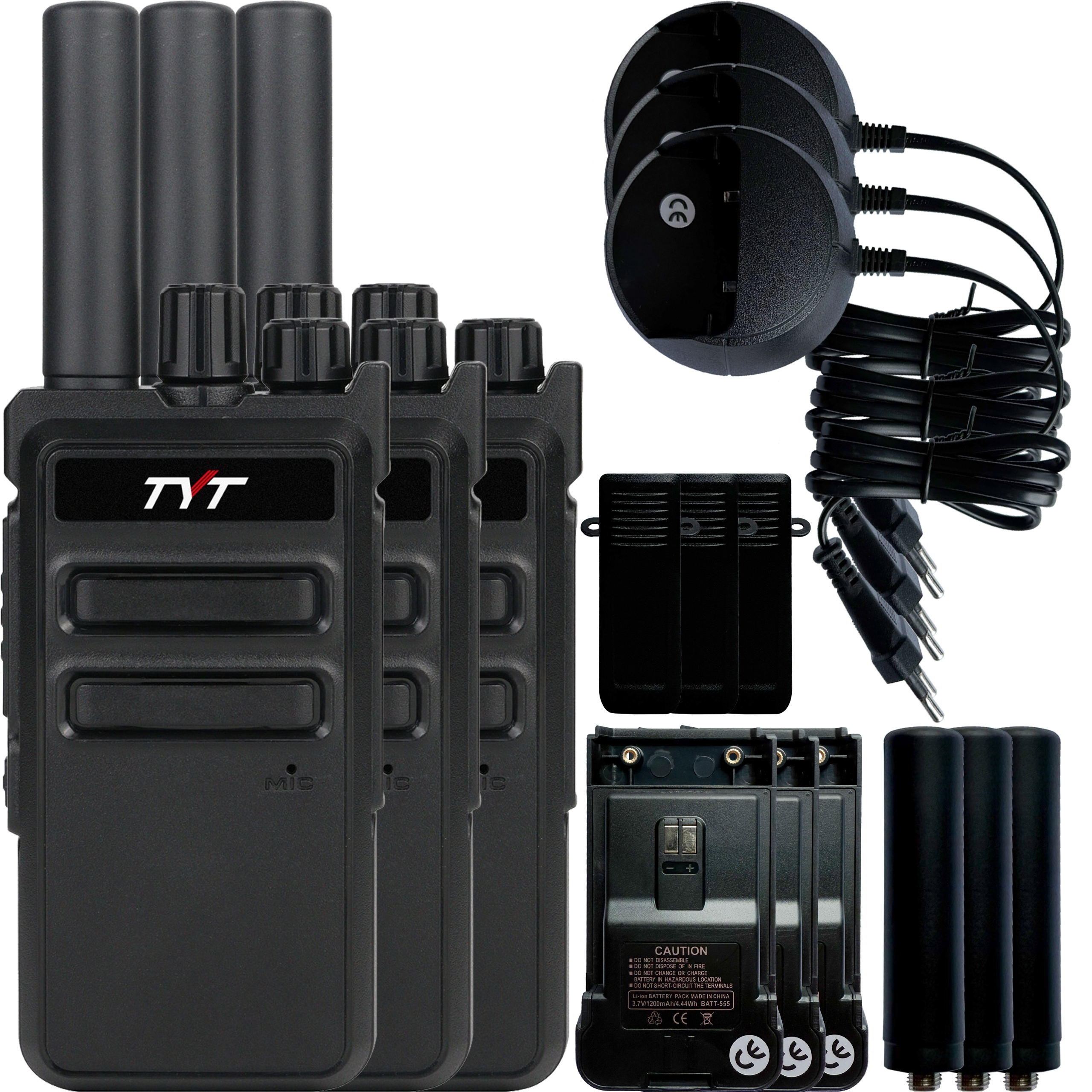 Tyt TC-555 [3 szt.] krótkofalówki Walkie Talkie Pmr 16 kanałów Usb-c