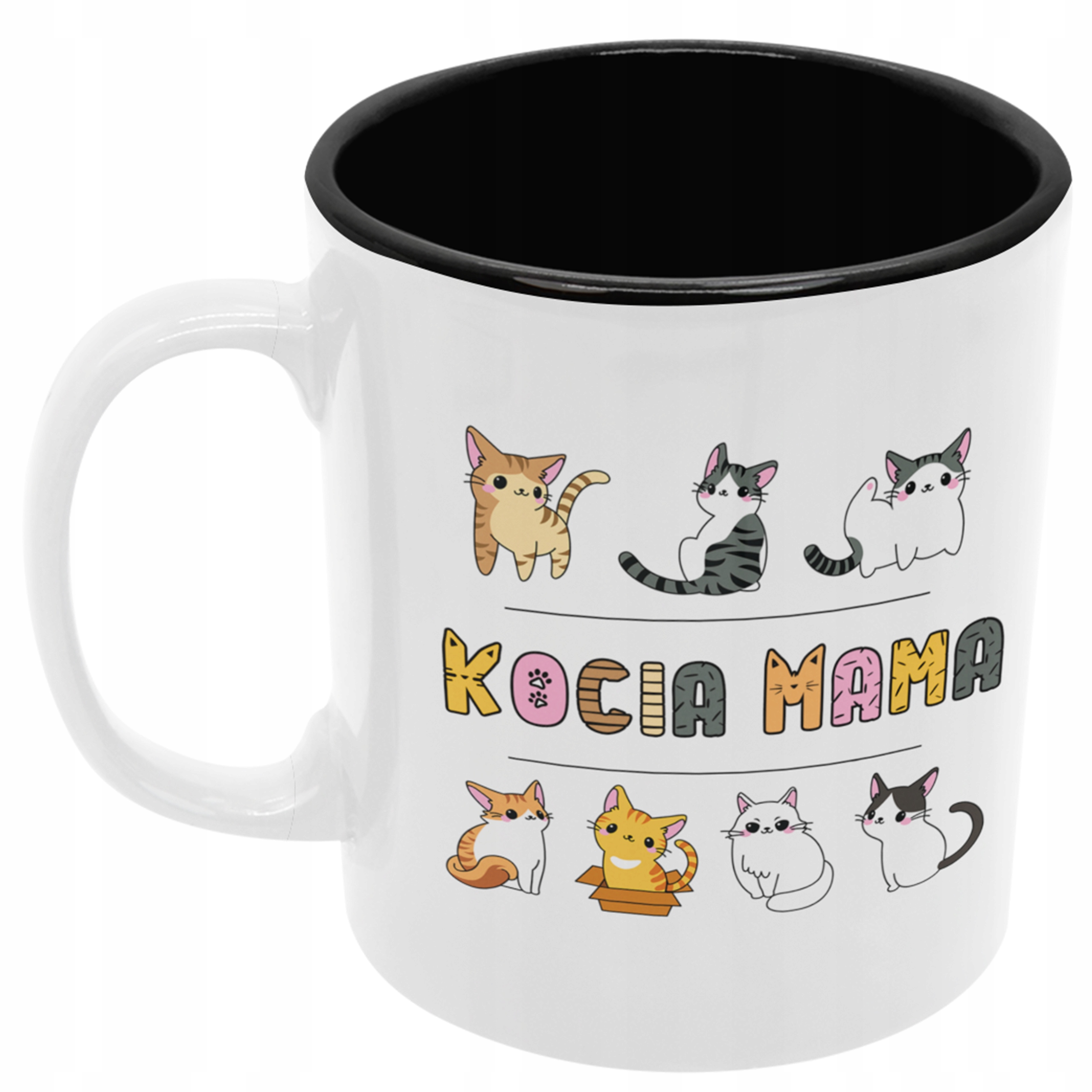 

Kubek Kot z Kotem kocia mama czarny środek