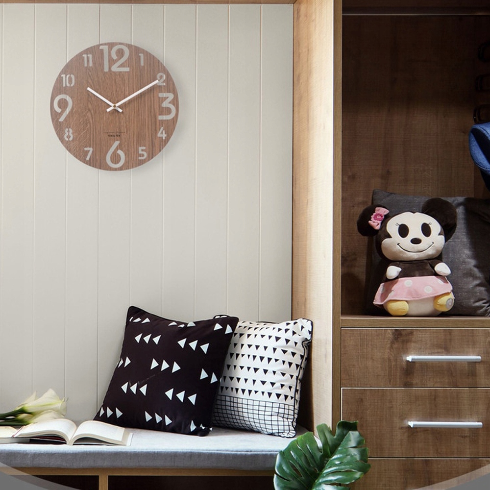 ZEGAR ścienny DREWNIANY skandynawski CICHY 30cm Marka Inny