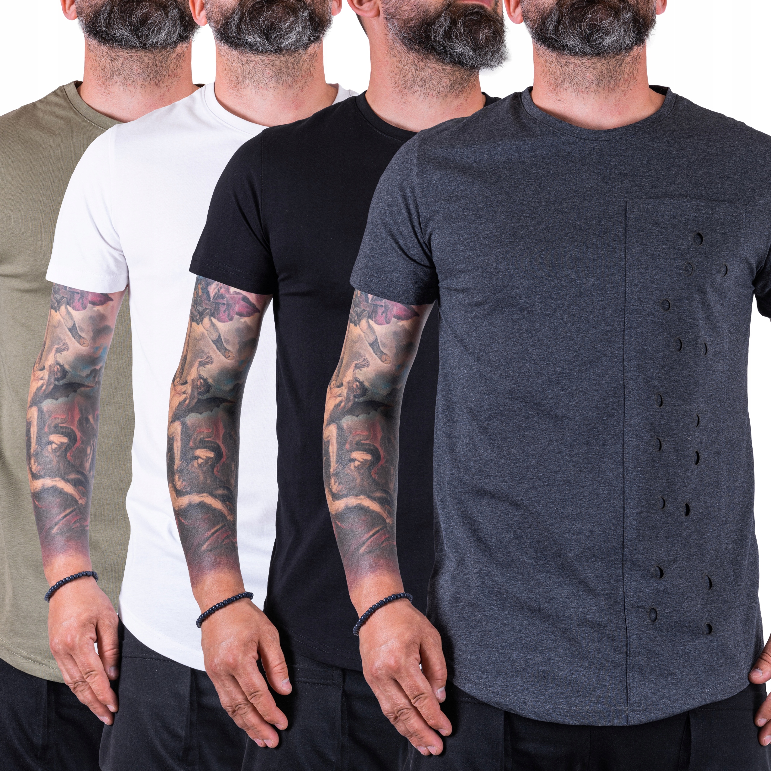 

Czarny T-shirt dziurkowany Barreiro r. L