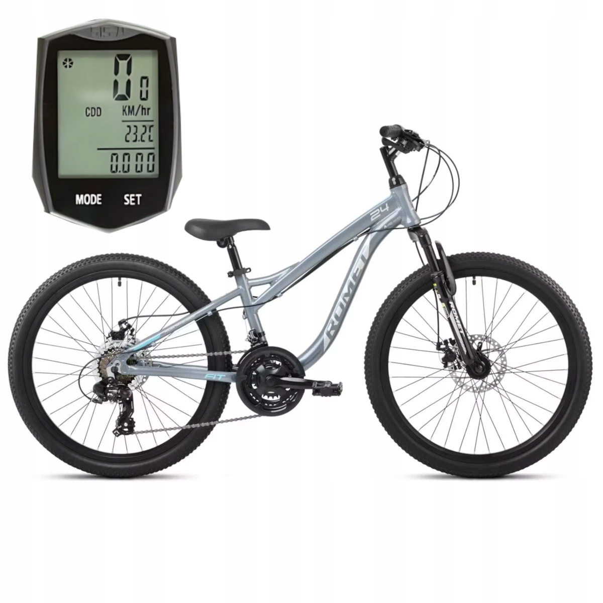 Rower górski dziecięcy Mtb Romet Rambler Fit rama 13 cali koło 24" +licznik