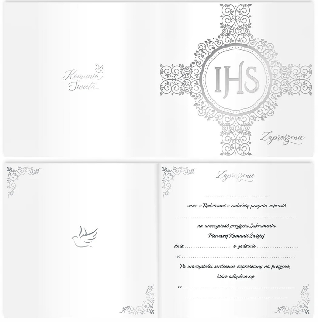 ZAPROSZENIA PIERWSZA KOMUNIA ŚWIĘTA IHS 10x EAN (GTIN) 5904541033341