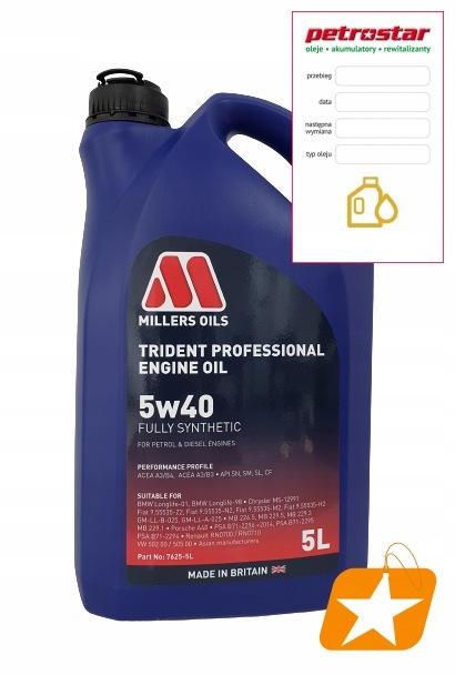 Millers Oils Trident Professional 5W40 5L