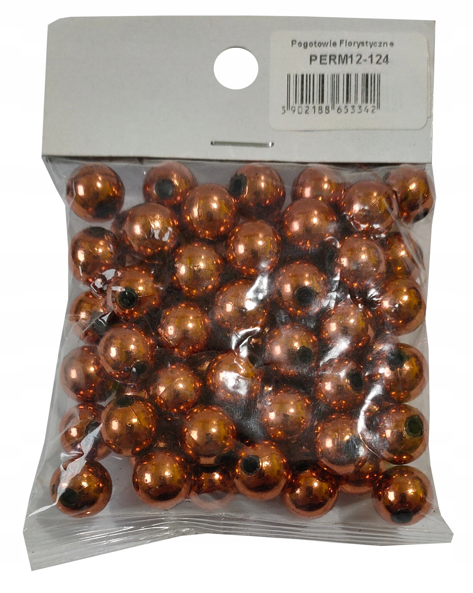 Perełki metalizowane miedziane 12mm 50g