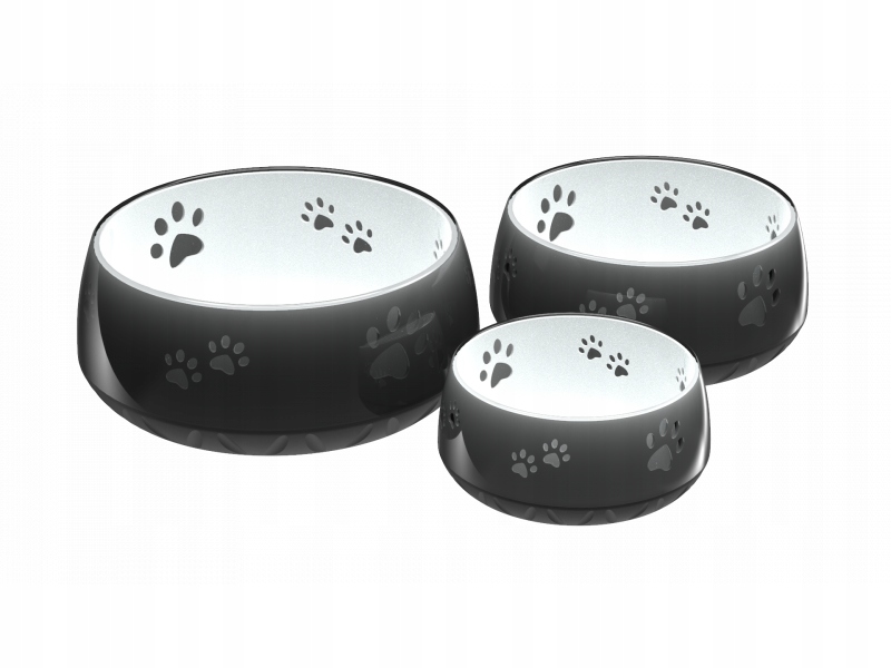 Levně Miska s tlapkami černá, velikost L (1800 ml)