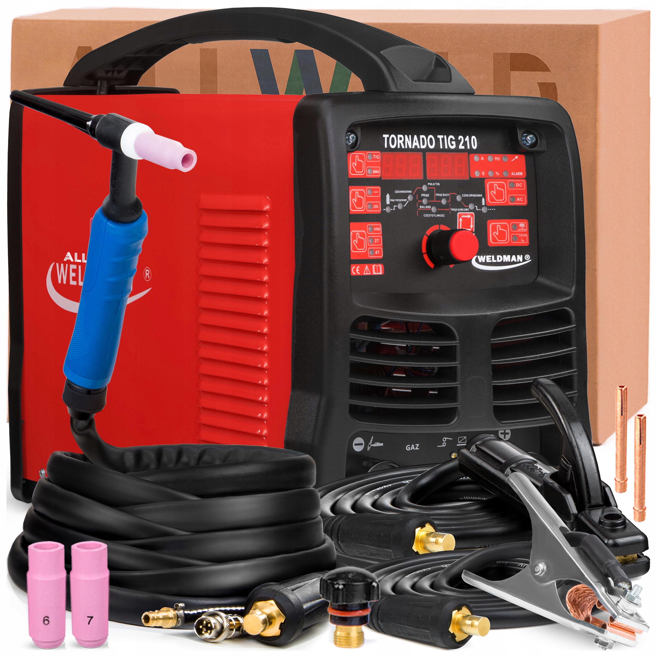 Poloautomat Weldman Tornado Tig 210 Ac DC 230V 200A Puls Mma Hf Ocel Alu