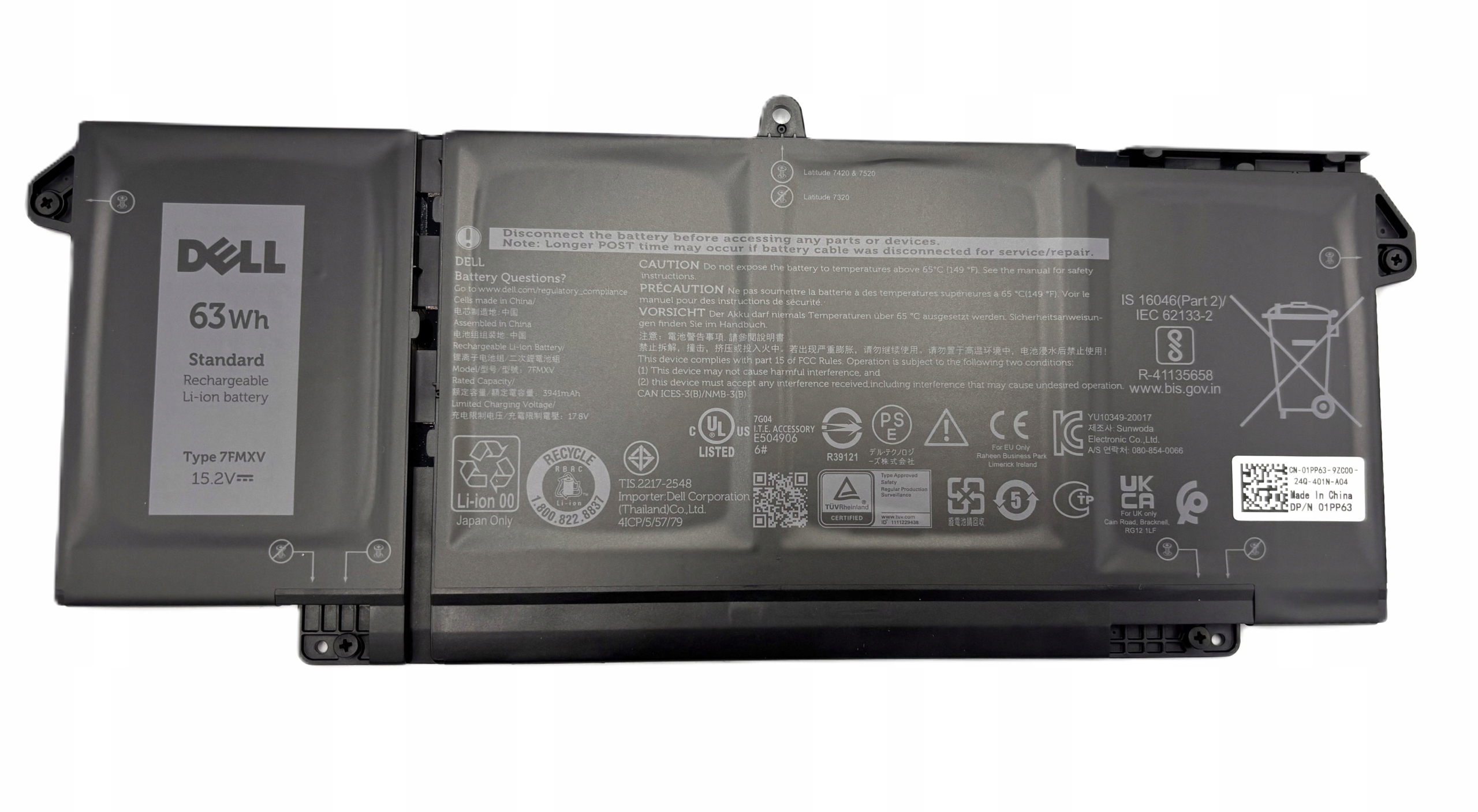 Nová Originálna Batéria Pre Notebook Dell Type 7FMXV Latitude 5320 7320 7420