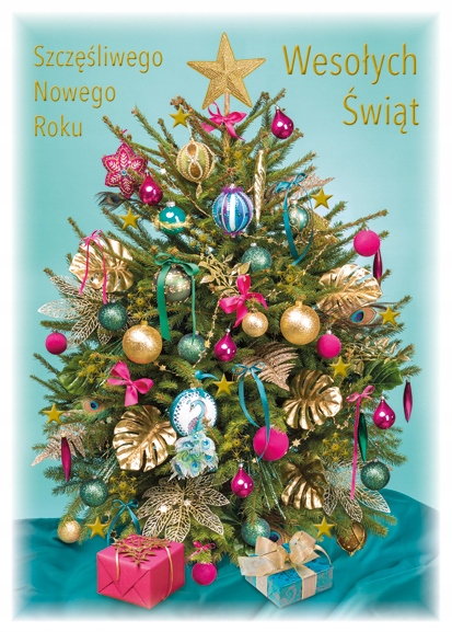 POCZTÓWKA KARTKA Boże Narodzenie ŚWIĘTA POZŁACANE 9 SZTUK Szerokość produktu 10 cm