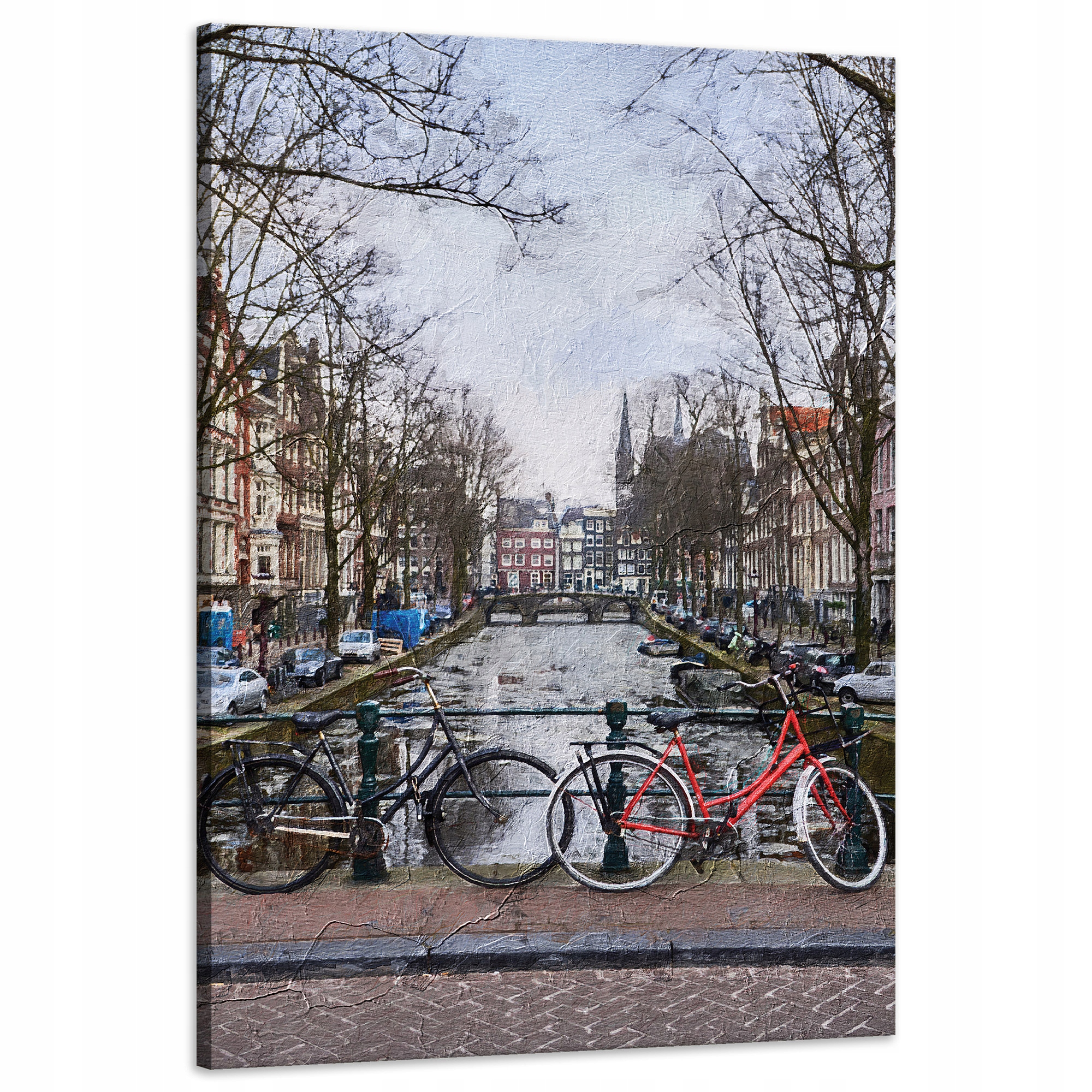 Obraz na plátně Jízdní kola na mostě Amsterdam 60x90 cm