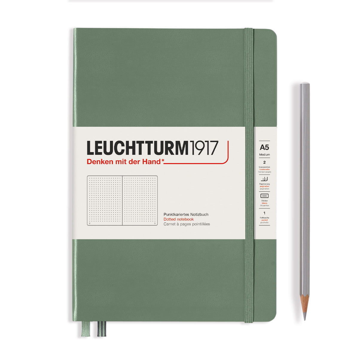 Notatnik Leuchtturm1917 Medium A5, Kropki, Olive
