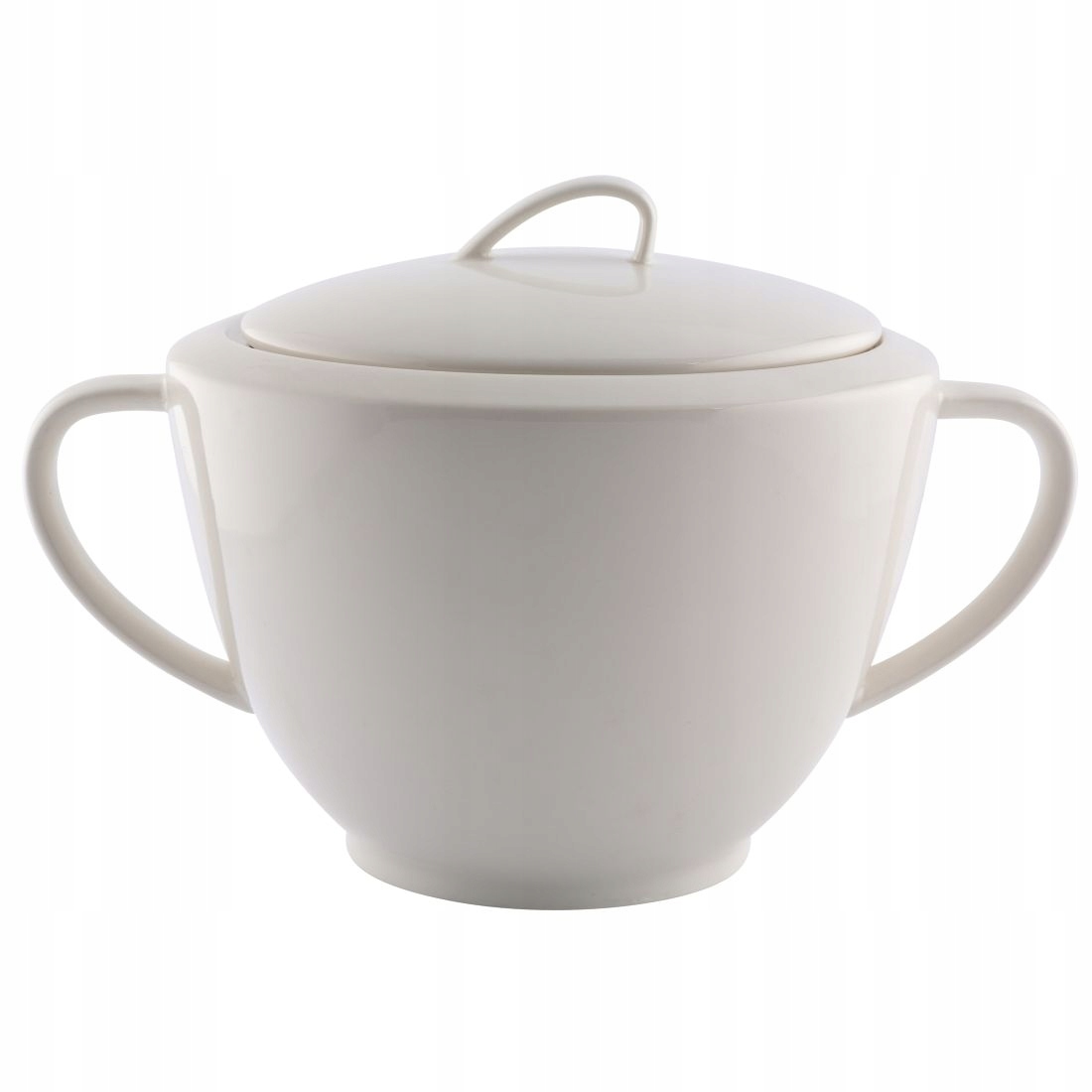 Váza s víkem 2,5 l na polévku z vývaru, porcelánová mísa MariaPaula Nova Ecru