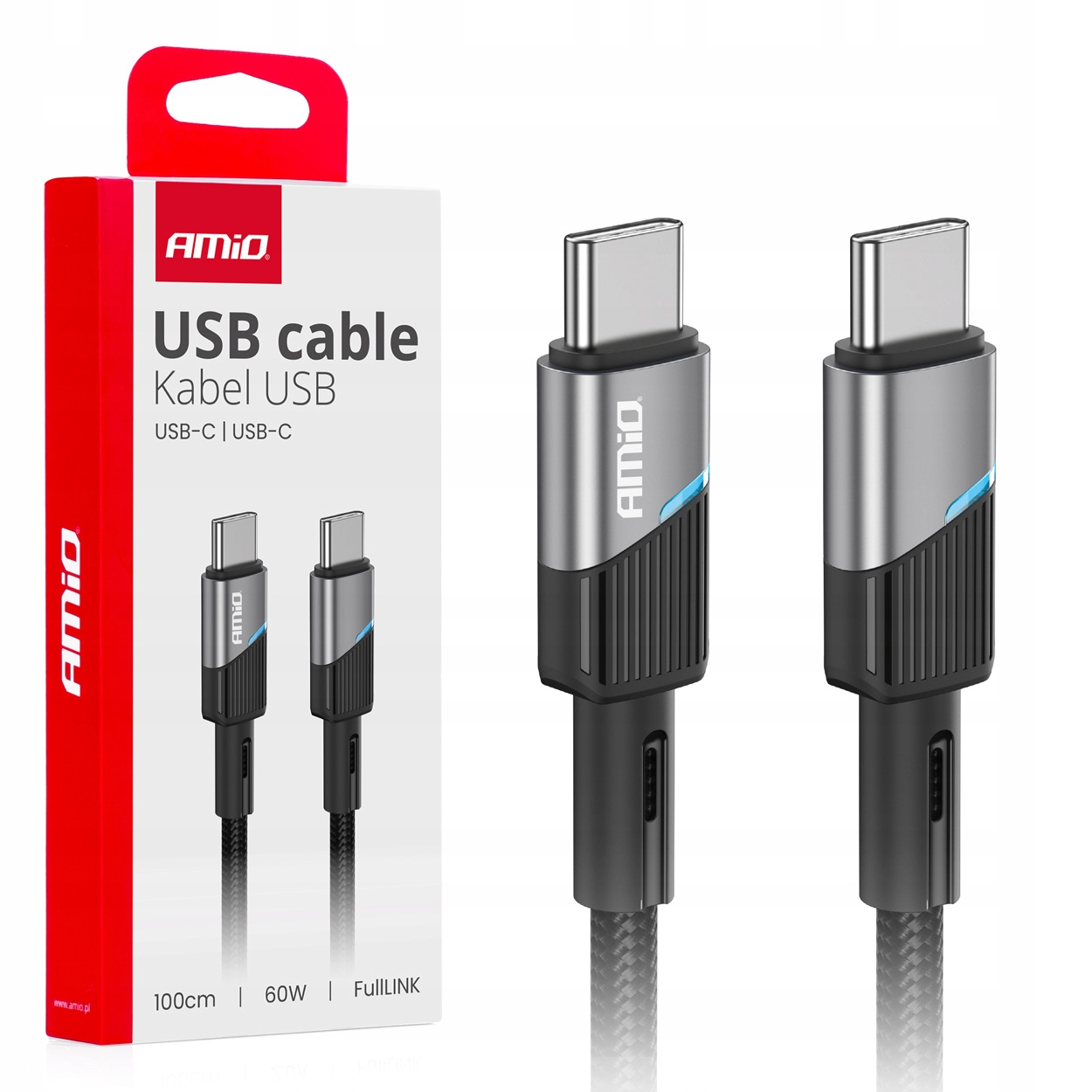 Kabel do ładowania Usb-c Usb-c 60W 100cm FullLINK AMIO-03926