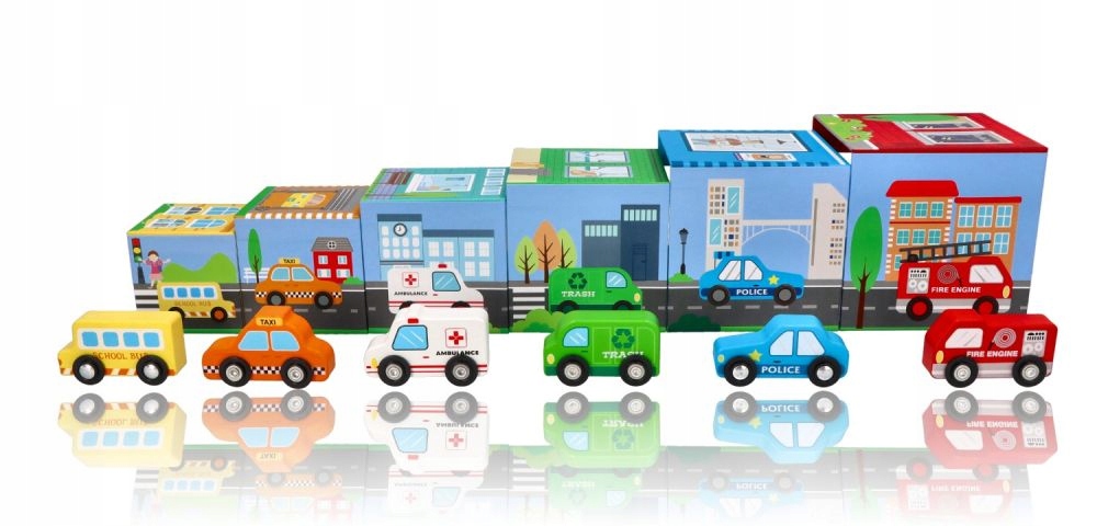 LELIN PIRAMIDA Z KUBECZKÓW GARAŻ Z POJAZDY AUTO Kod producenta L10339