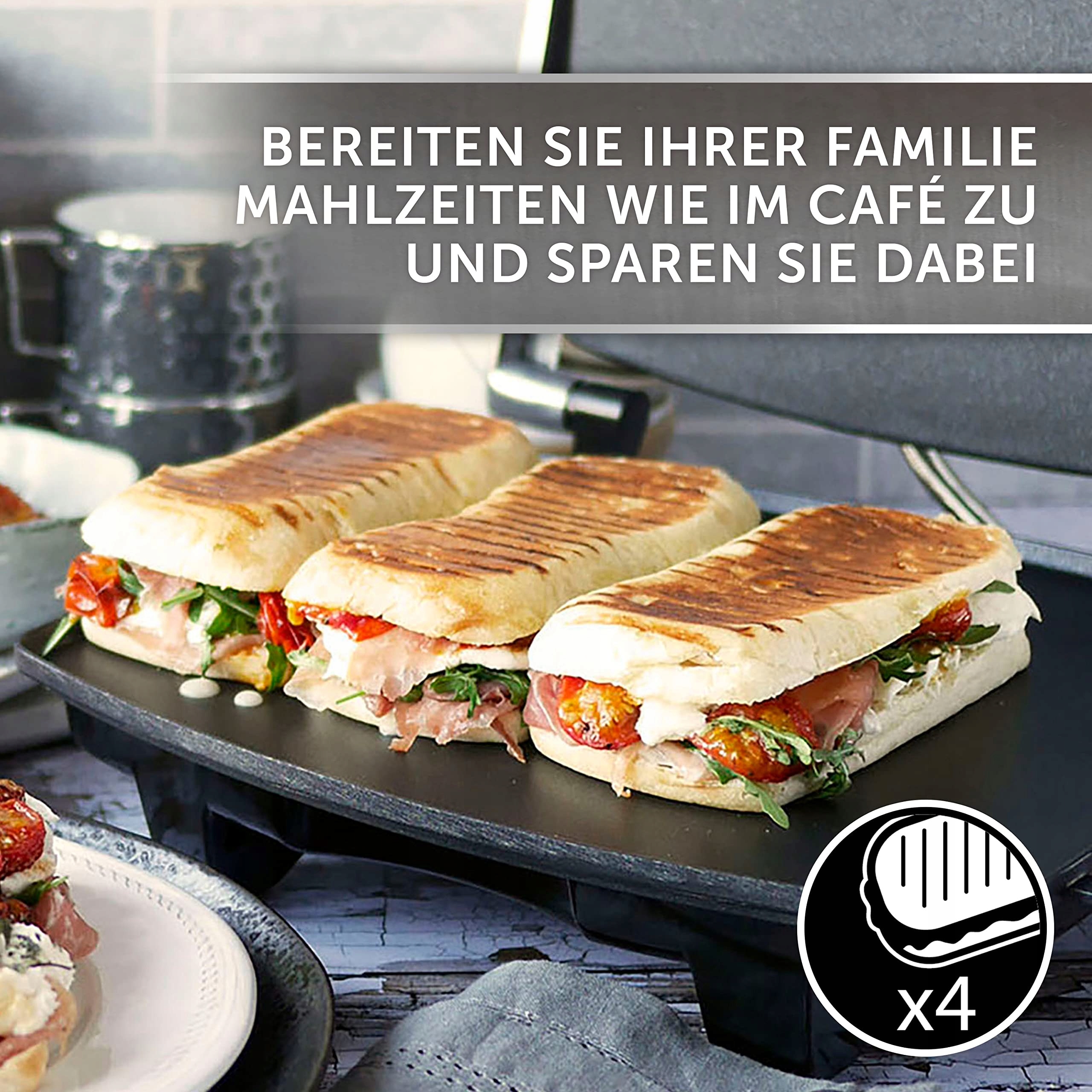 BREVILLE Opiekacz Do Kanapek Panini 4-Kromkowy Stal Nierdzewna — miniatura 3